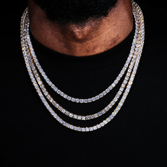 5mm 18K Gold-Plated Iced Bling Bling Tennis Chain
