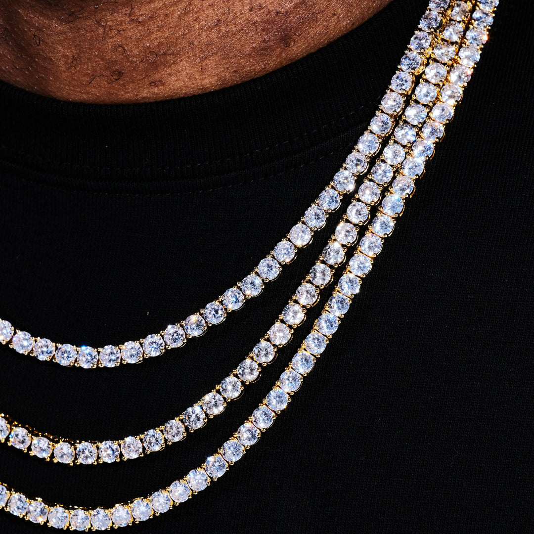 5mm 18K Gold-Plated Iced Bling Bling Tennis Chain