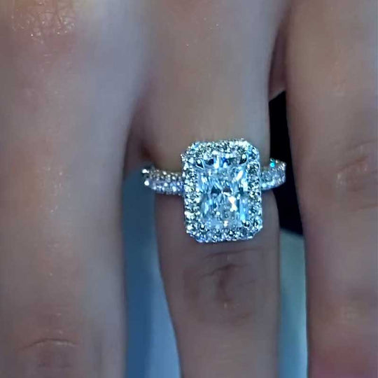 Maxine Noble Halo Radiant Cut Engagement Ring