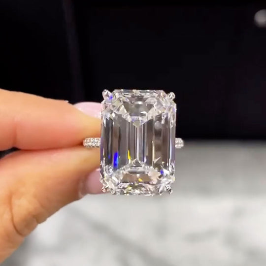 Maxine Captivating 15Ct Emerald Cut Engagement Ring For Women