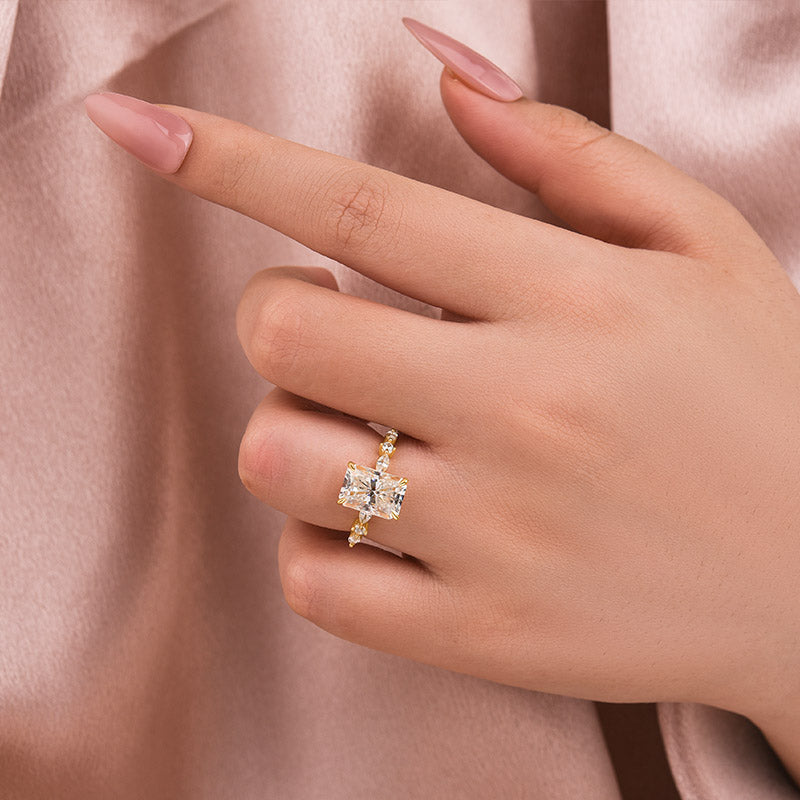 Sparkle 3.5ct Radiant Cut Engagement Ring For Women In Sterling Silver