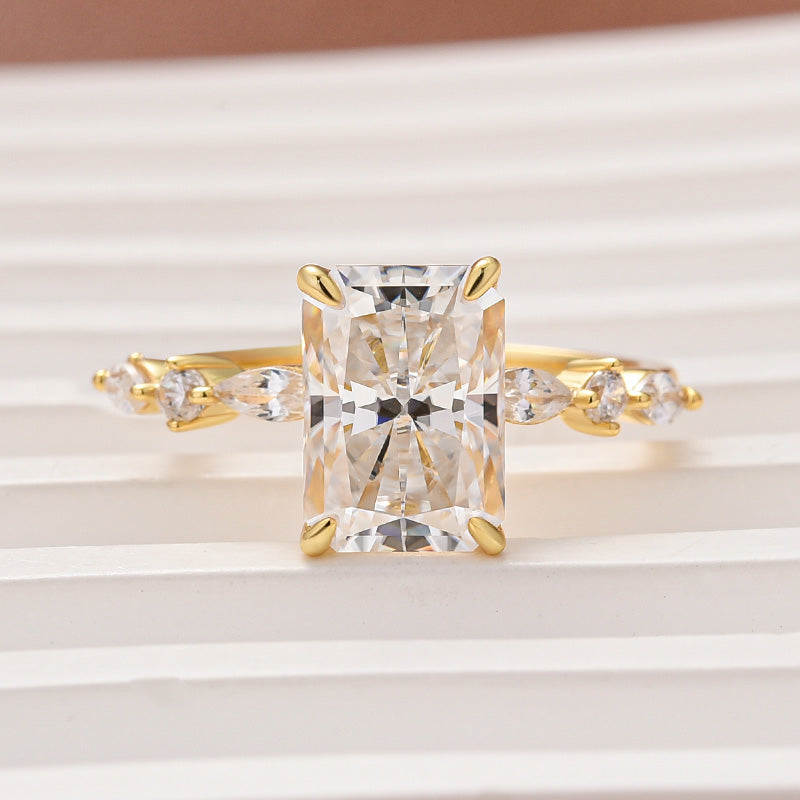 Sparkle 3.5ct Radiant Cut Engagement Ring For Women In Sterling Silver