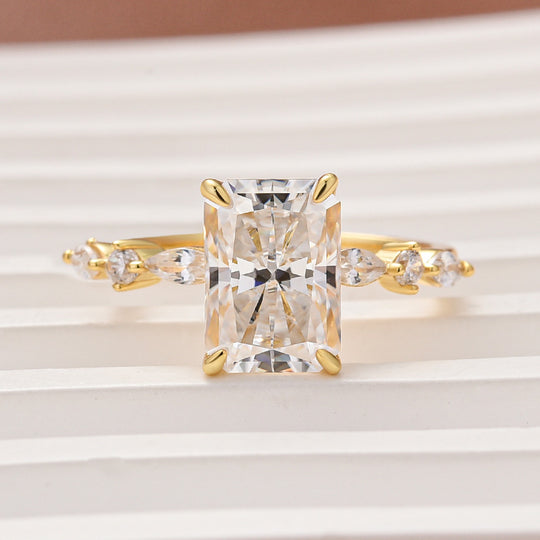 Sparkle 3.5ct Radiant Cut Engagement Ring For Women In Sterling Silver