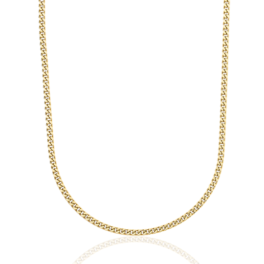 Micro Cuban in Yellow Gold- 3mm