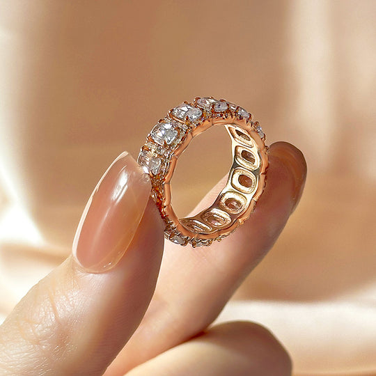 Luxurious Halo Cushion Cut Wide Wedding Band For Women In Sterling Silver