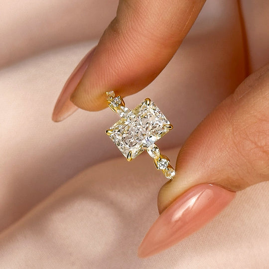 Sparkle 3.5ct Radiant Cut Engagement Ring For Women In Sterling Silver