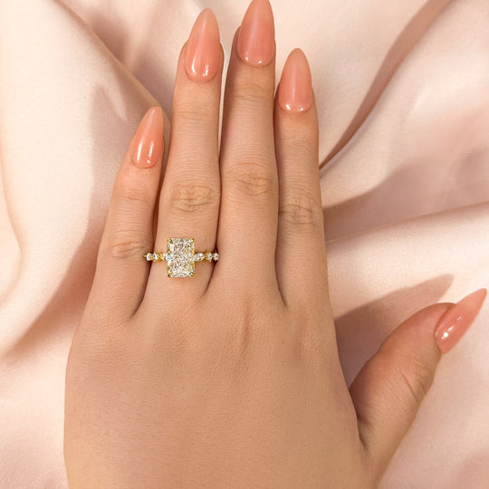 Sparkle 3.5ct Radiant Cut Engagement Ring For Women In Sterling Silver