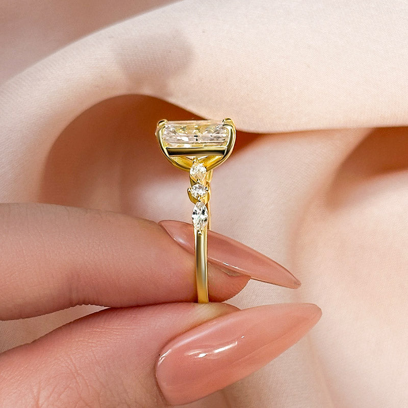 Sparkle 3.5ct Radiant Cut Engagement Ring For Women In Sterling Silver