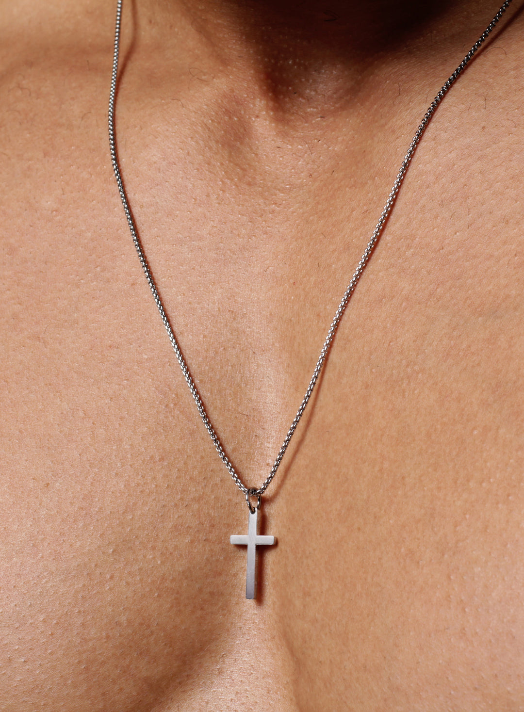 Small Stainless Steel Cross Necklace For Men