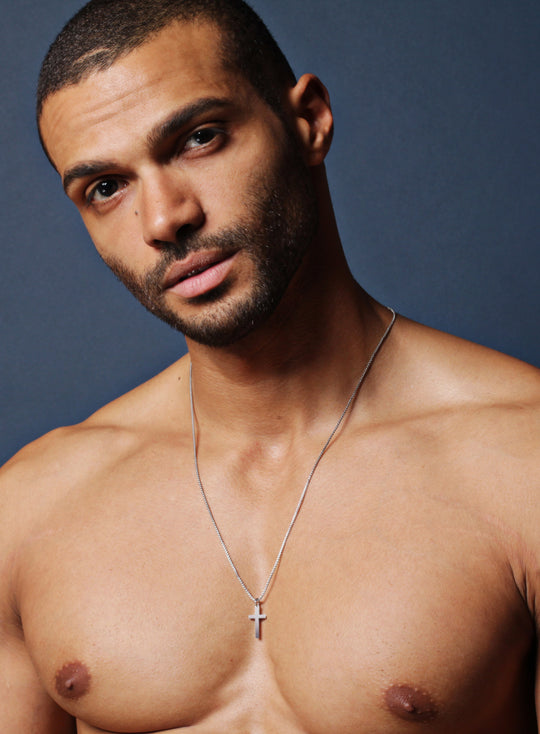 Small Stainless Steel Cross Necklace For Men