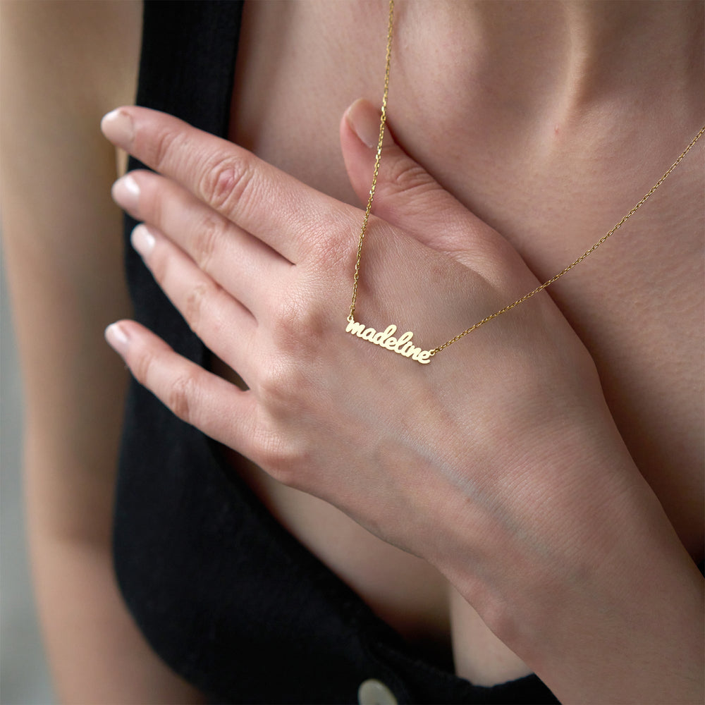 Cursive Name 14K Gold Plated Necklace