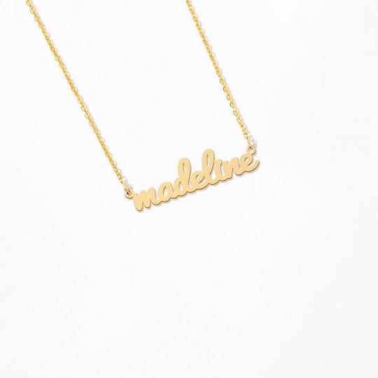 Cursive Name 14K Gold Plated Necklace