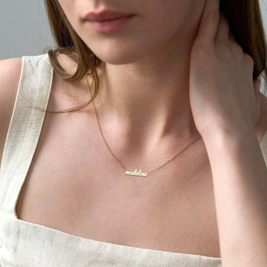 Cursive Name 14K Gold Plated Necklace