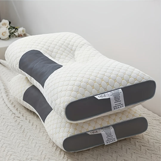2 Soft Woven Neck Massage Couple Pillows Adjustable Ergonomic Orthotic Profile Support