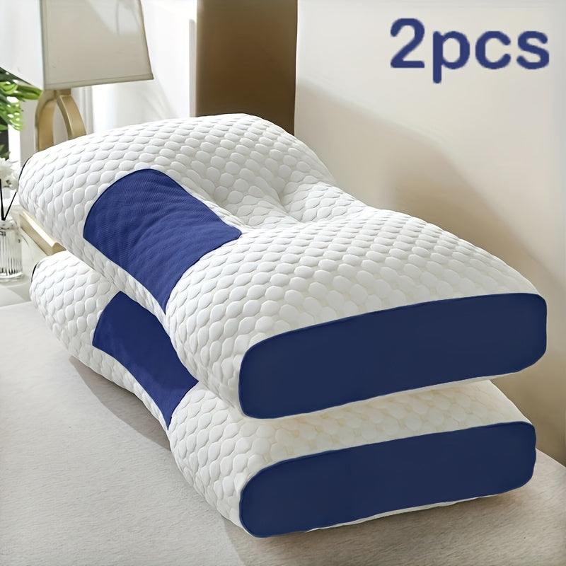 2 Soft Woven Neck Massage Couple Pillows Adjustable Ergonomic Orthotic Profile Support