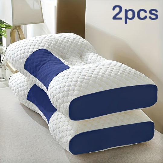 2 Soft Woven Neck Massage Couple Pillows Adjustable Ergonomic Orthotic Profile Support