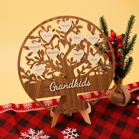 Personalized Wooden Gift Grandkids Sign Family Tree