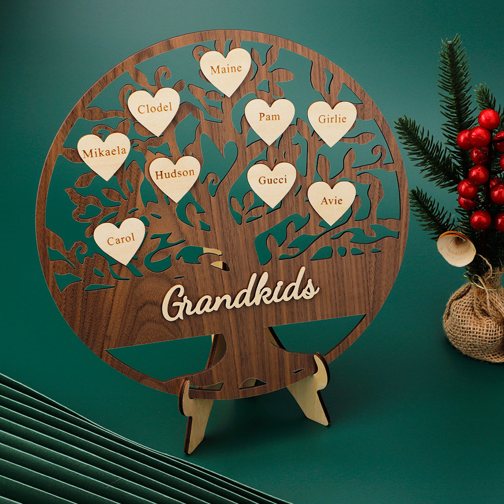 Personalized Wooden Gift Grandkids Sign Family Tree