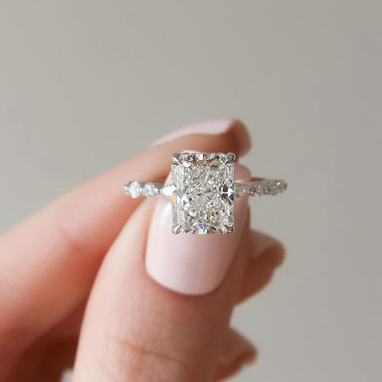 Sparkle 3.5ct Radiant Cut Engagement Ring For Women In Sterling Silver