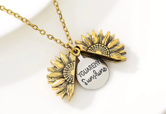 "You Are My Sunshine" Sunflower Necklace