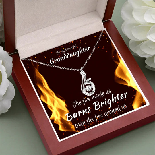 To My Granddaughter Phoenix Necklace "The Fire Inside Us Burns Brighter"