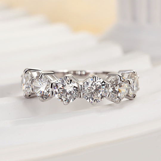 Maxine Unique Half Round Cut Women's Wedding Band