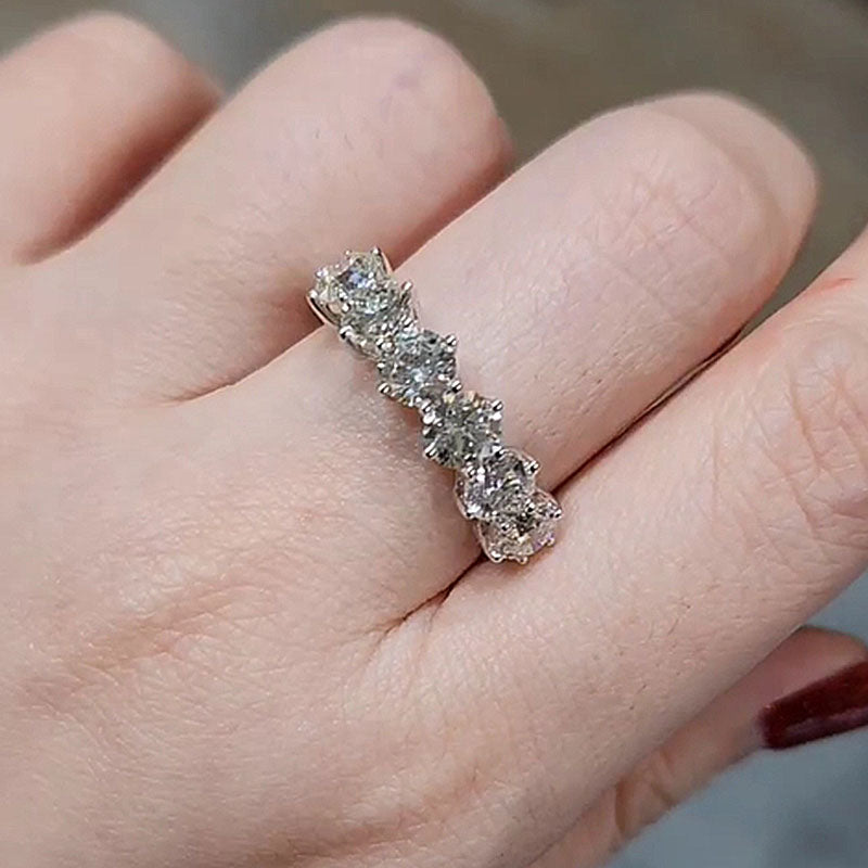 Maxine Unique Half Round Cut Women's Wedding Band