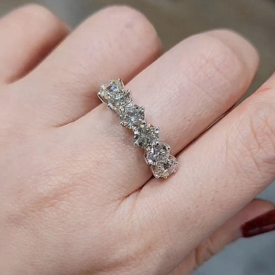 Maxine Unique Half Round Cut Women's Wedding Band