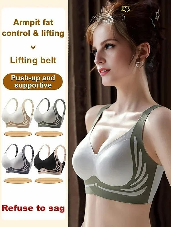 3 Packs Super Gather bra Wireless Push-up Bra No more sagging breasts