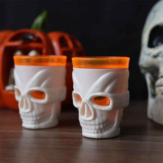 LED Skull Wine Glasses for Halloween Party – Glowing Spooky Drinkware Set