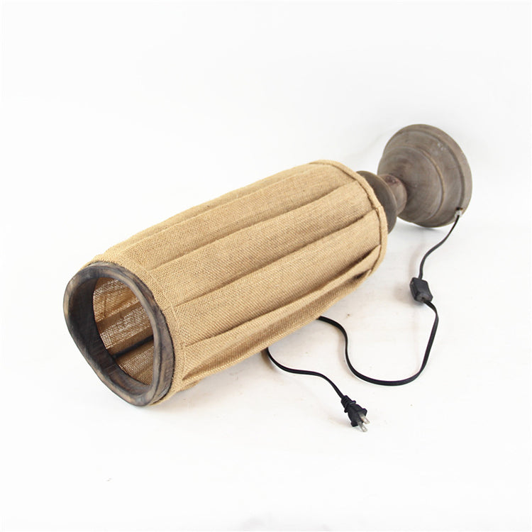 Vintage Table Lamp - Handmade Wooden Lamp