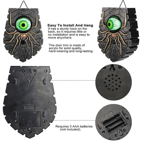 Halloween Animated Doorbell with Spooky Rotating Eyes and Sound Effects
