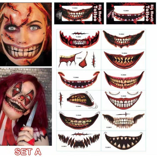Halloween Temporary Tattoos for Face & Body – Realistic & Easy to Remove