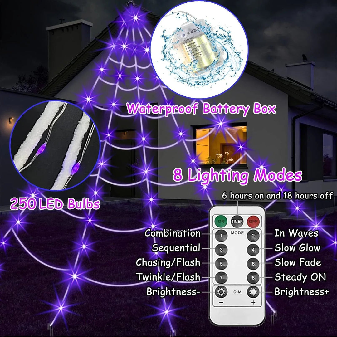 16.4ft Glowing Spider Web Halloween Decoration for Outdoor & Indoor