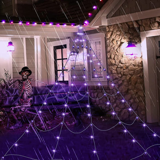 16.4ft Glowing Spider Web Halloween Decoration for Outdoor & Indoor