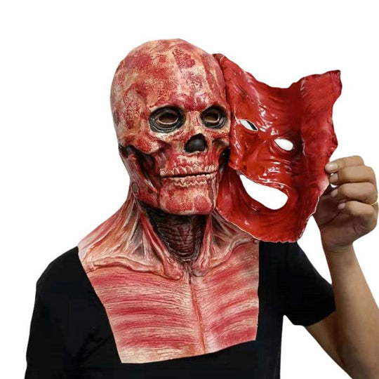 Realistic Halloween Skeleton Mask with Dual Terrifying Faces