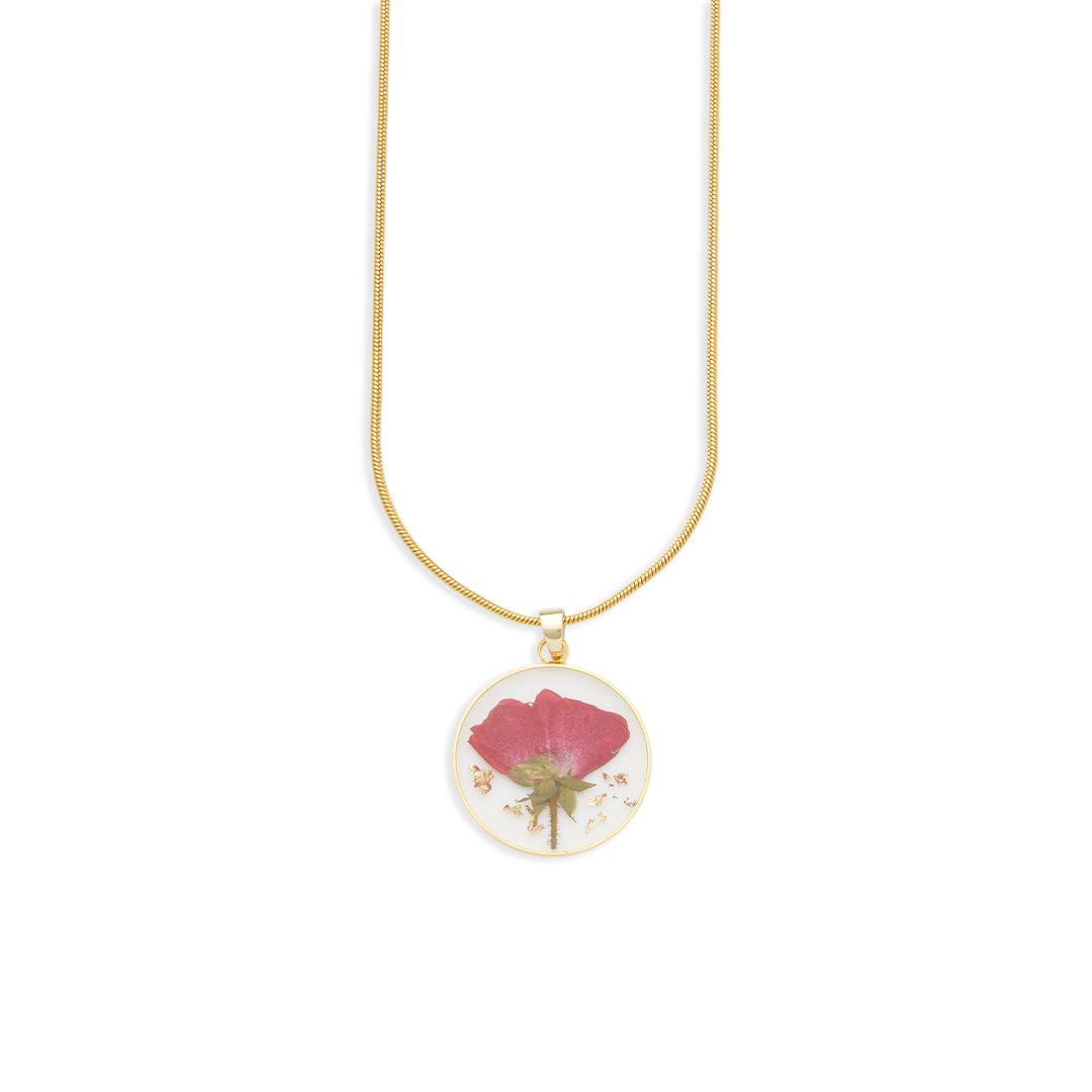 Pressed Birth Flower Necklace