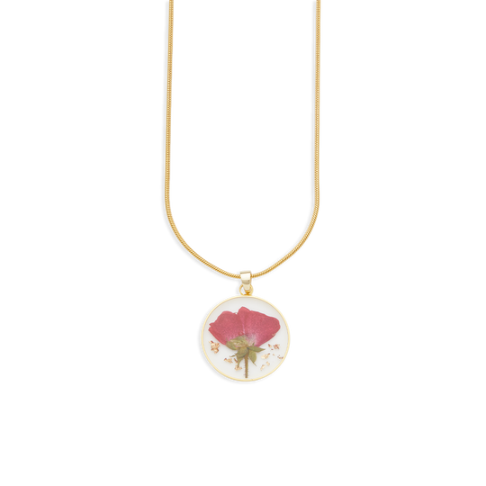 Pressed Birth Flower Necklace