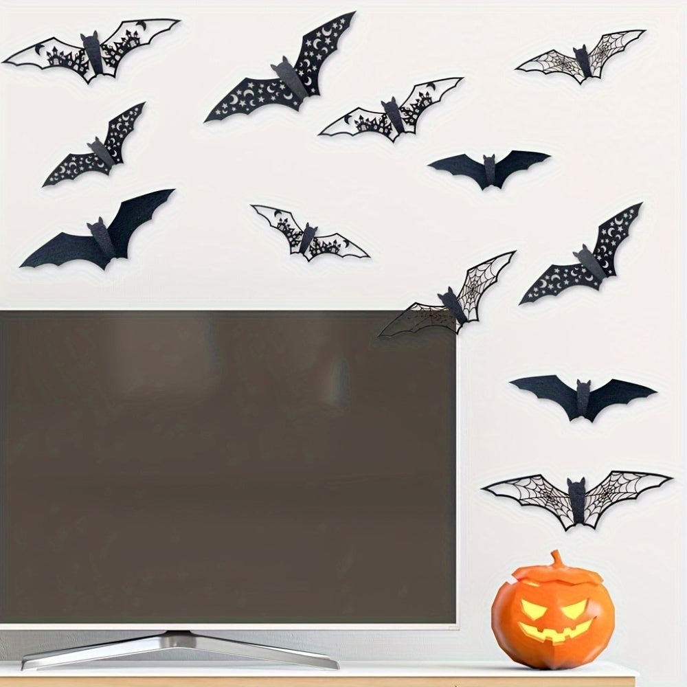 3D Halloween Paper Bat Decorations for Indoor Party Walls and Doorways