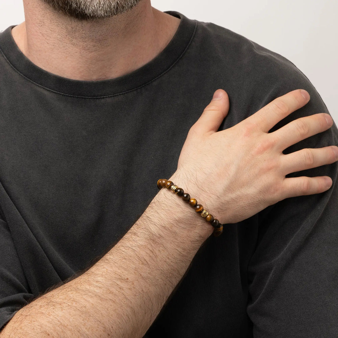 Christmas Gift Personalized Tiger Eye Bracelet for Men