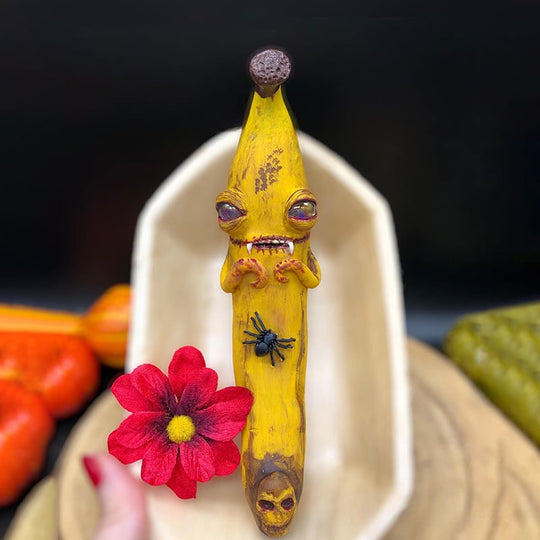 🍌 Halloween Funny Banana Resin Figurines with Googly Eyes