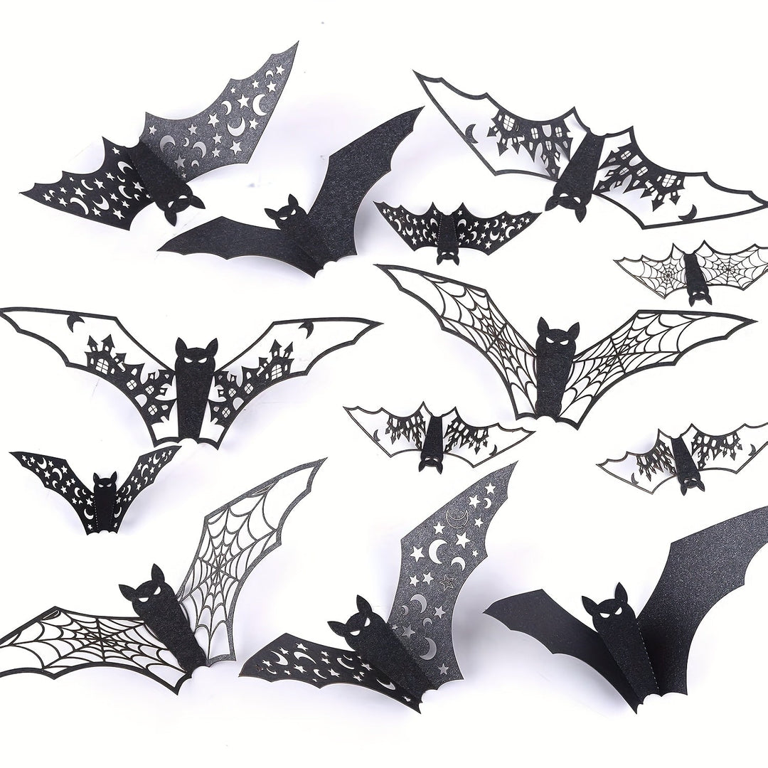3D Halloween Paper Bat Decorations for Indoor Party Walls and Doorways