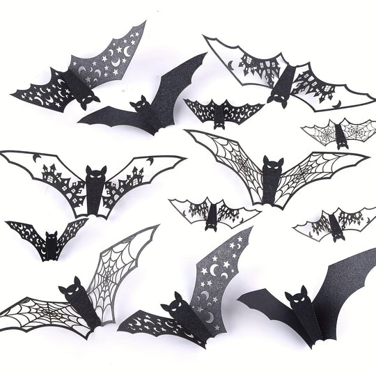 3D Halloween Paper Bat Decorations for Indoor Party Walls and Doorways
