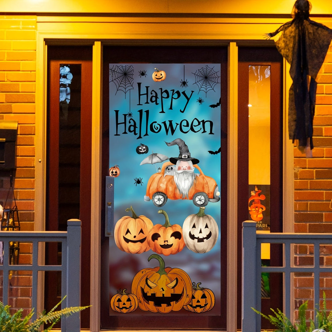 102-Piece Reusable Halloween Window Stickers with Pumpkin & Bat Designs
