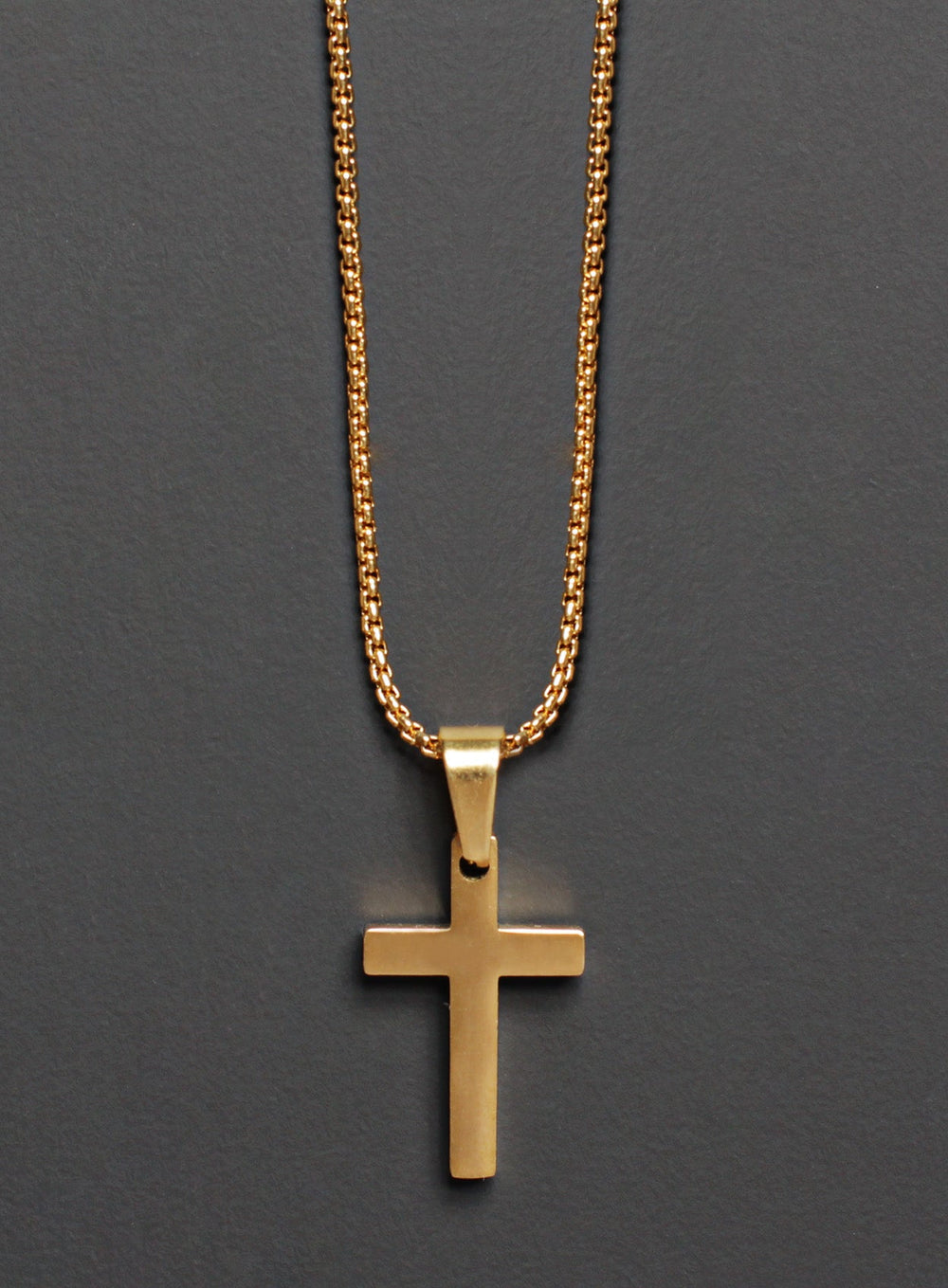 Medium Gold Cross Necklace For Men