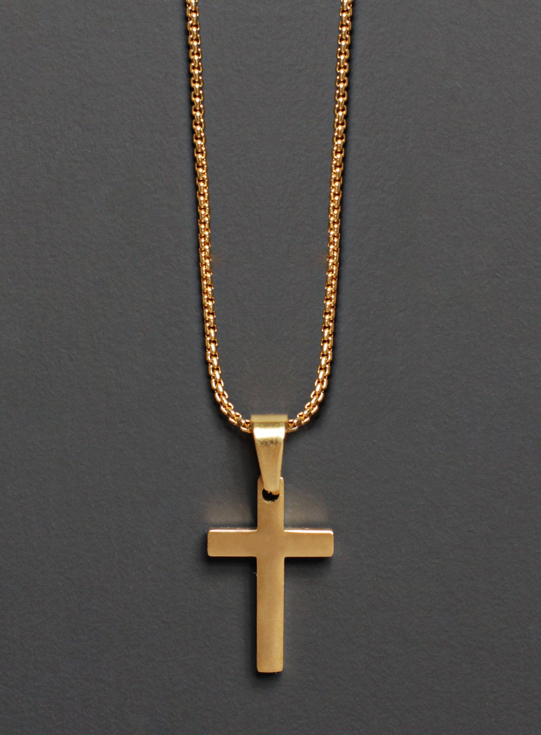 Medium Gold Cross Necklace For Men