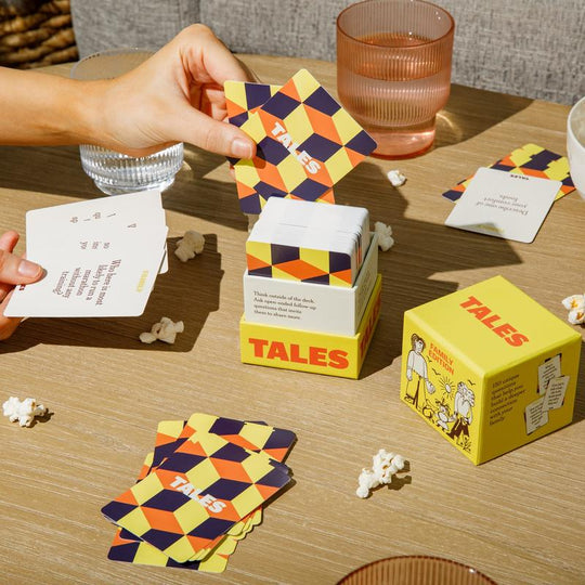TALES Family Edition – 150 Conversation Cards for Family Dinners & Game Nights Fun Prompts for Kids. Teens & Adults