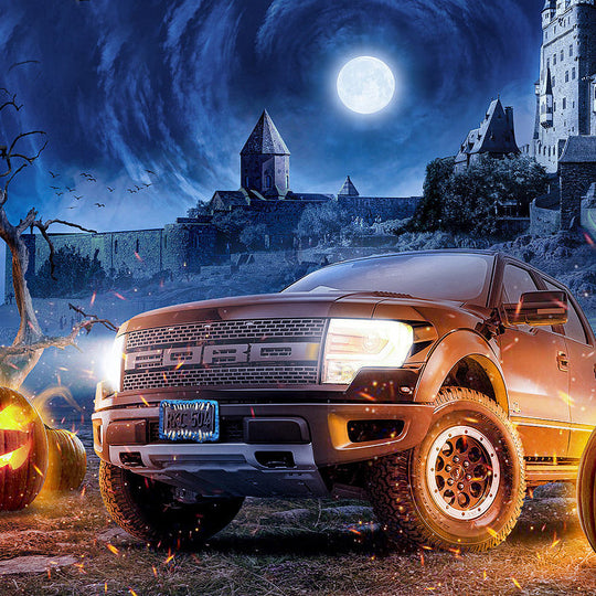 Weatherproof Halloween Car Frame Decoration with Vibrant Colors
