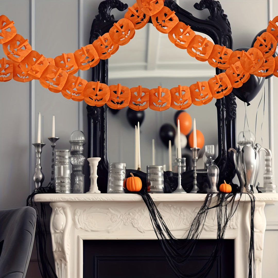 3D Pumpkin Honeycomb Garland Halloween Decoration for Hallways