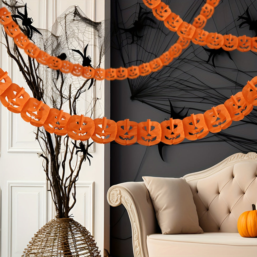 3D Pumpkin Honeycomb Garland Halloween Decoration for Hallways